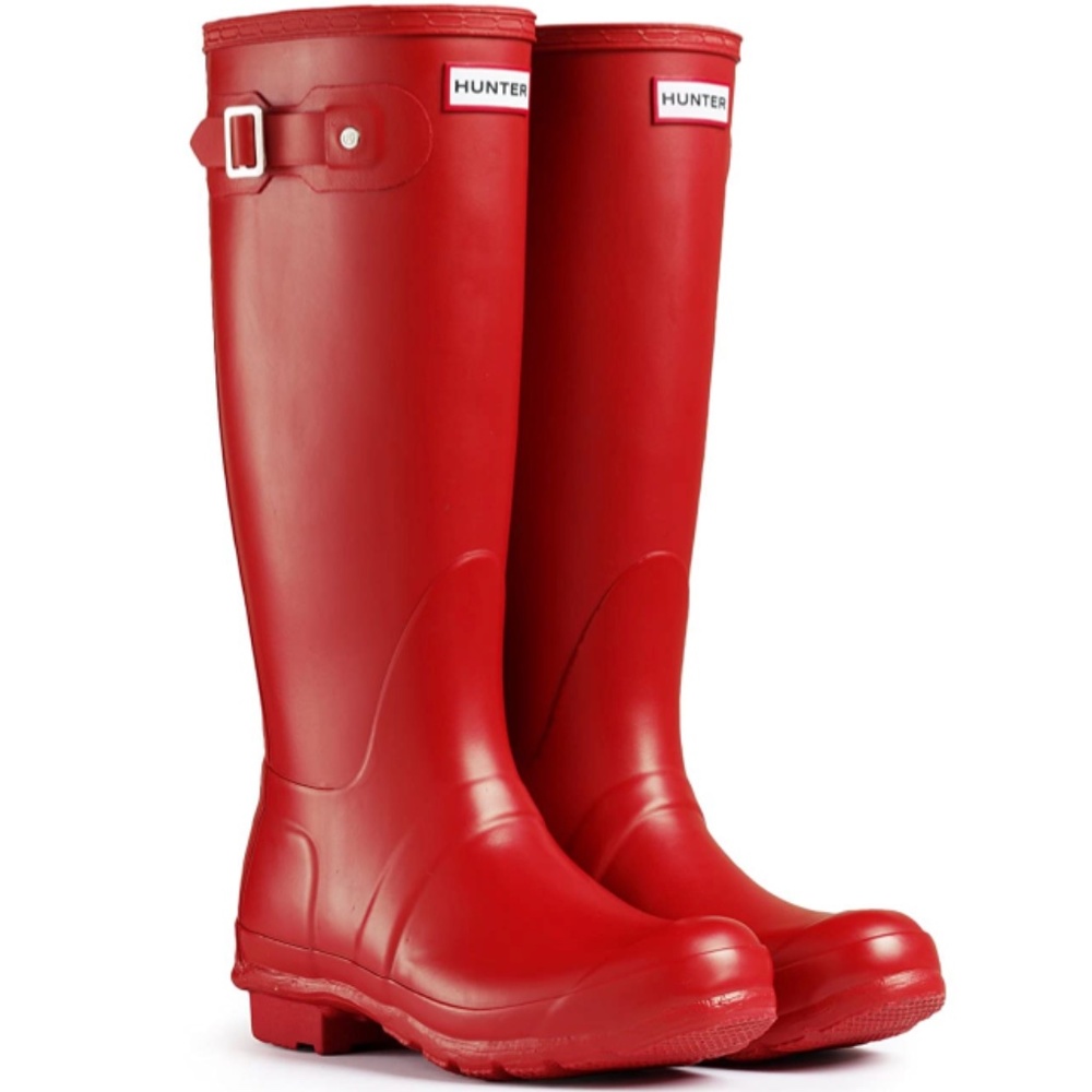 Hunter Women's Red Rain Boots (8)